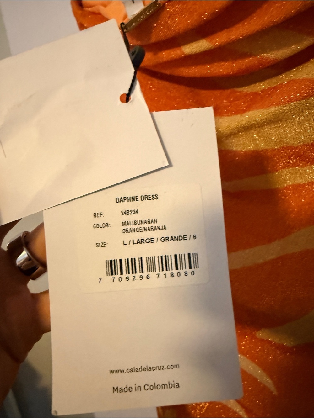 NEW Cala de la Cruz Daphne Maxi Dress Malibun Aranja Orange Strapless Sundress - Picture 9 of 9
